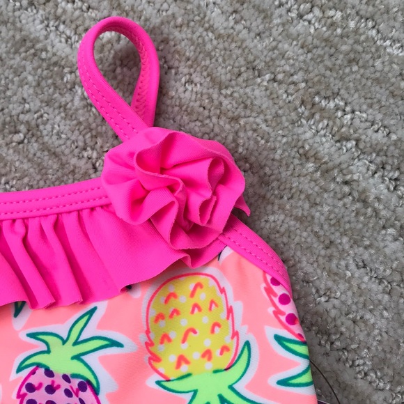 OP Two Piece Bathing Suit 12M Tankini Pink Pineapple - Picture 2 of 5